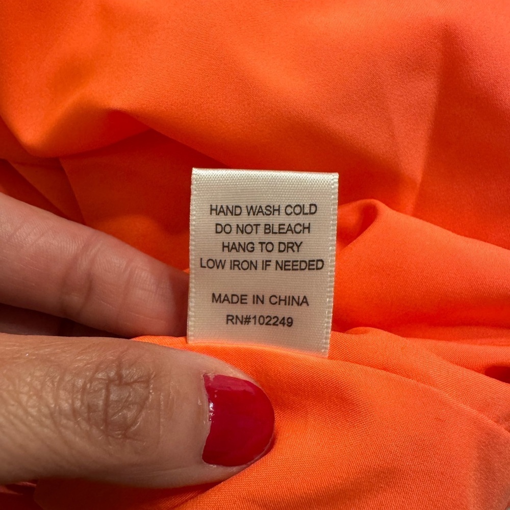 Skies Are Blue Bright Orange/Coral V-neck Camisole - Picture 7 of 8